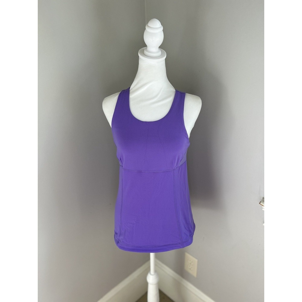 Lululemon Swank‎ Sleeveless Open Back Athletic Gym Athleisure Tank Top Purple 8